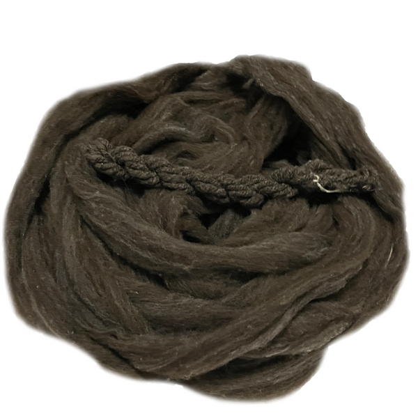 Dark Charcoal Grey Superfine Wool Blend Pin Drafted Roving