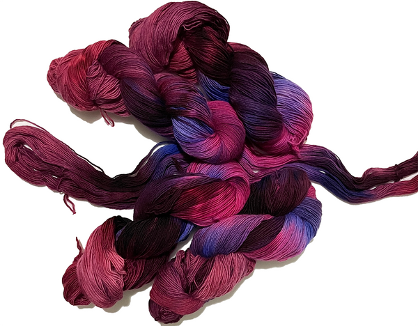 Winter Berry Organic Merino Hand dyed yarn